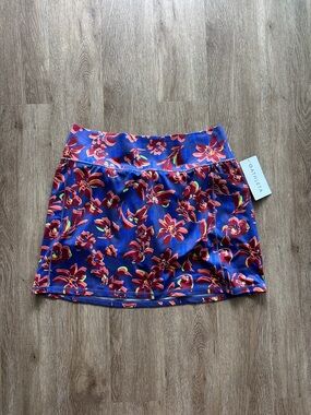 NWT Athleta Slutation‎ Stash High Rise Skort Blue Floral XL